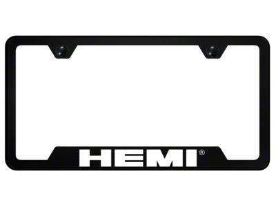 Autogold HEMI Notched License Plate Frame; White (Universal; Some Adaptation May Be Required)