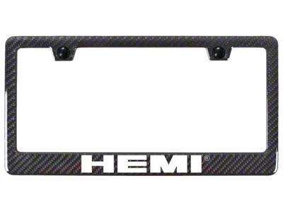 Autogold HEMI Carbon Fiber License Plate Frame; White (Universal; Some Adaptation May Be Required)