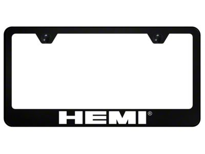 Autogold HEMI License Plate Frame; White (Universal; Some Adaptation May Be Required)