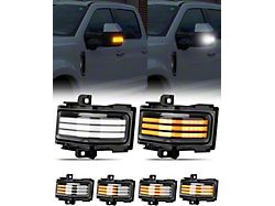 AutoLEDTech LED Mirror Lights; Clear White/Amber (17-26 F-250 Super Duty)