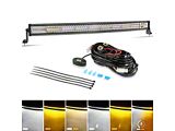 Auxbeam 42-Inch Curved LED Light Bar; White and Amber (Universal; Some Adaptation May Be Required)