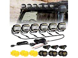 XP-UTLRA Series 5-Inch Side Shooter White DRL and Amber Turn Signal LED Pod Lights with 6-Pod Wiring Harness; Set of 6 (Universal; Some Adaptation May Be Required)