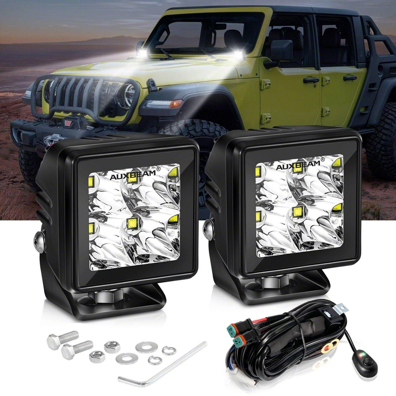 衝撃の激安コスパ・掘り出し物も Auxbeam Ranger 2-Inch Flush Mount White LED Pod Light; Spot ドッグフード