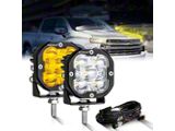 Auxbeam XP-ULTRA Series 3-Inch LED Pod Lights; Amber/White Spot Beam; Set of 2 (Universal; Some Adaptation May Be Required)