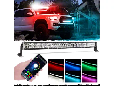 Auxbeam 42-Inch V-Series RGB Curved LED Light Bar (Universal; Some Adaptation May Be Required)