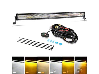 Auxbeam 42-Inch Curved LED Light Bar; White and Amber (Universal; Some Adaptation May Be Required)