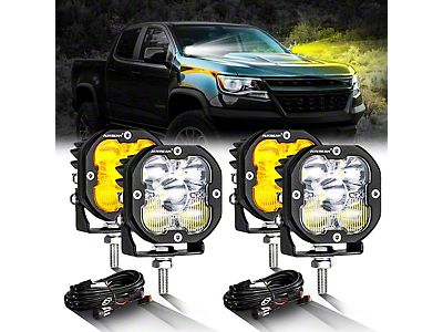 Silverado 1500 XP-ULTRA Series 3-Inch LED Pod Lights; Amber/White Combo  Beam; Set of 4 (Universal; Some Adaptation May Be Required) - Free Shipping