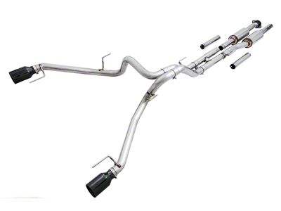 AWE 0FG Resonated Performance Dual Exhaust System with Diamond Black Tips; Rear Exit (17-20 F-150 Raptor)