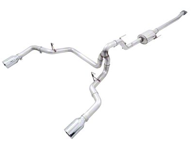 AWE 0FG Dual Exhaust System with Chrome Silver Tips; Rear Exit (21-24 2.7L EcoBoost F-150)