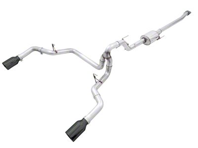 AWE 0FG Dual Exhaust System with Diamond Black Tips; Rear Exit (21-24 2.7L EcoBoost F-150)