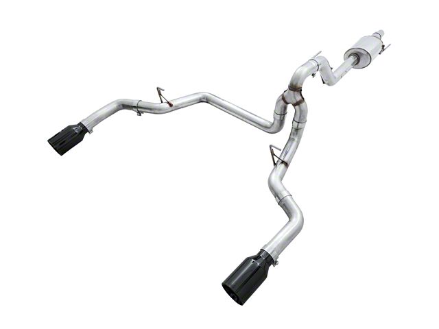 AWE 0FG Dual Exhaust System with Diamond Black Tips; Rear Exit (15-20 2.7L EcoBoost F-150)