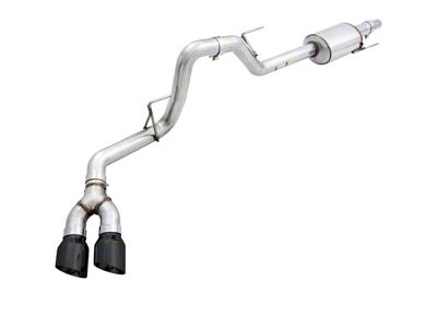 AWE 0FG Single Exhaust System with Diamond Black Tips; Side Exit (15-20 2.7L EcoBoost F-150)