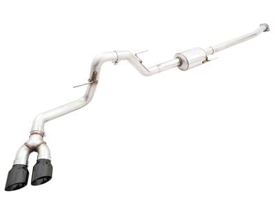 AWE 0FG Single Exhaust System with Diamond Black Tips; Side Exit (21-24 2.7L EcoBoost F-150)