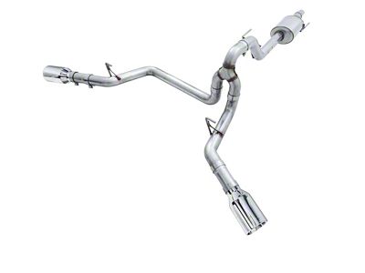 AWE 0FG Dual Exhaust System with Chrome Silver Tips; Rear Exit (15-20 5.0L F-150)