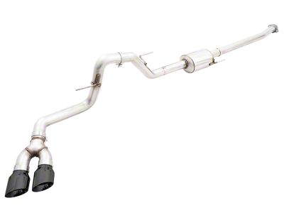 AWE 0FG Single Exhaust System with Diamond Black Tips; Side Exit (21-24 3.5L EcoBoost F-150, Excluding Raptor & Tremor)