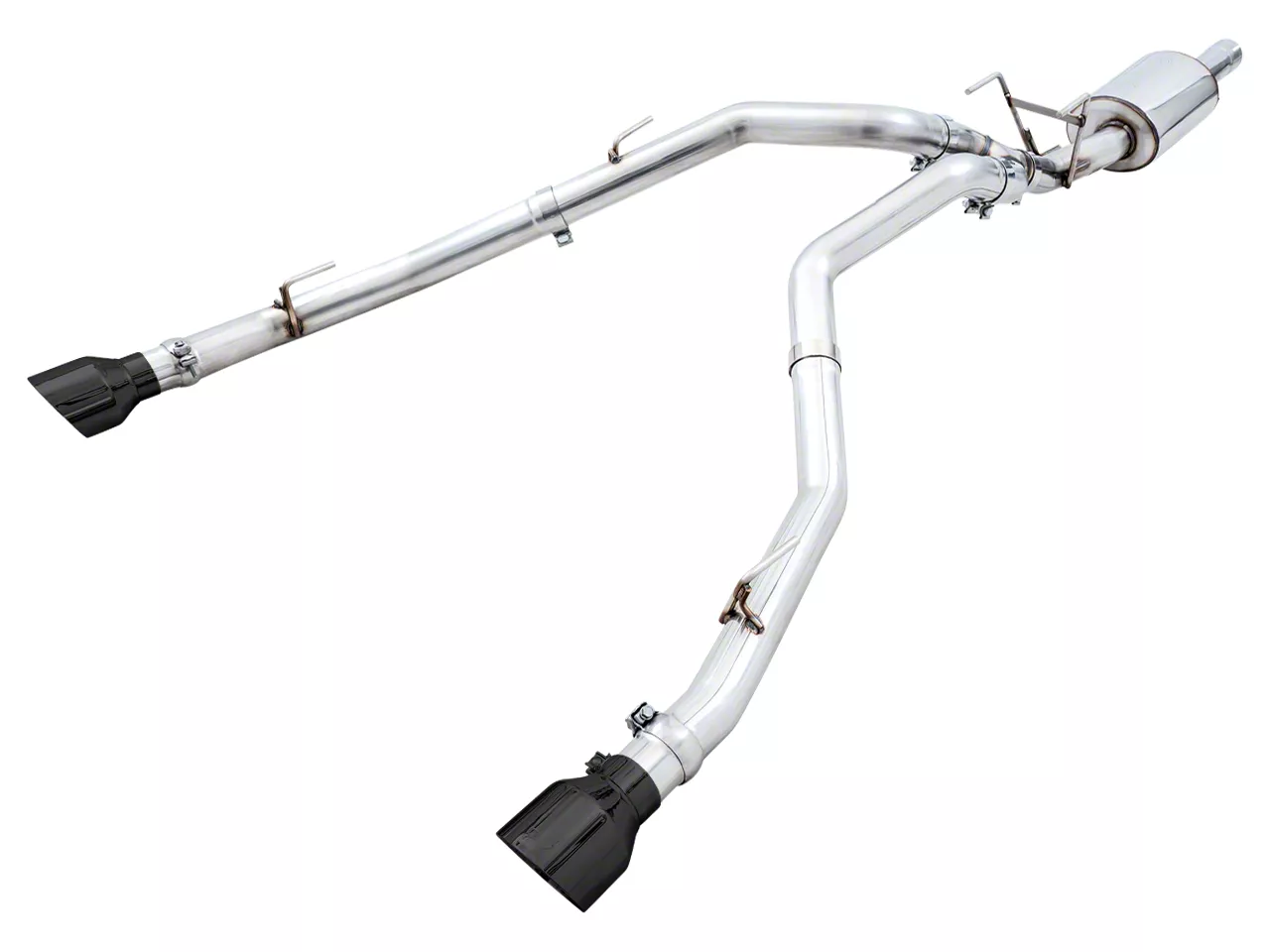 AWE RAM 1500 0FG Dual Exhaust System with Diamond Black Tips; Rear Exit 301533004 (0918 5.7L