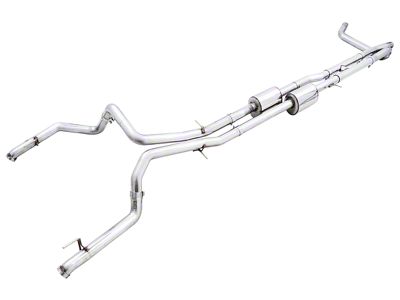 AWE 0FG Dual Exhaust System with Bashguard; Rear Exit (22-25 Sierra 1500 AT4X)