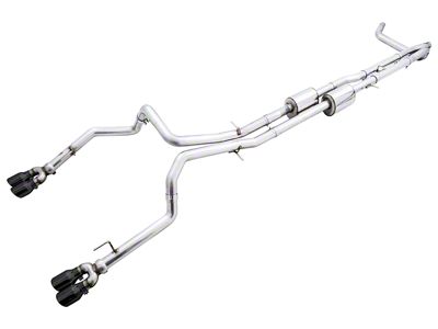 AWE 0FG Dual Exhaust System with Diamond Black Tips; Rear Exit (22-25 Sierra 1500 AT4X)