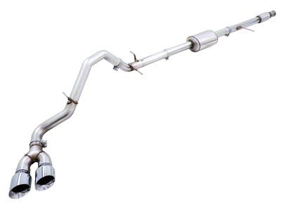 AWE 0FG Dual Exhaust System with Quad Chrome Silver Tips; Side Exit (19-25 5.3L Sierra 1500 w/o Factory Dual Exhaust)