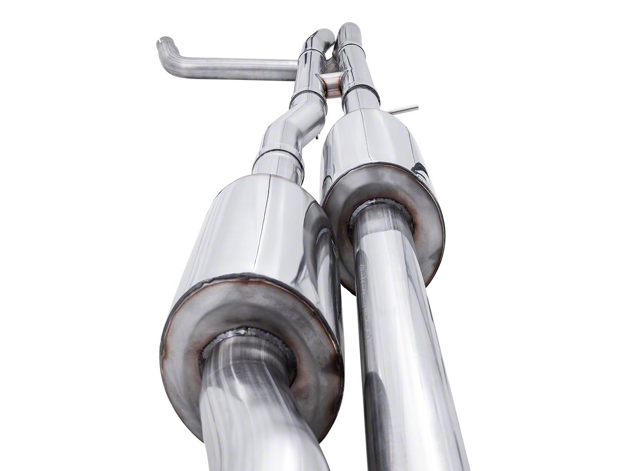 AWE Sierra 1500 0FG Dual Exhaust System with Quad Diamond Black Tips; Rear Exit 301543204 (19