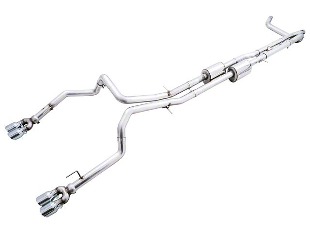 AWE 0FG Dual Exhaust System with Chrome Silver Tips; Rear Exit (22-24 Silverado 1500 ZR2)
