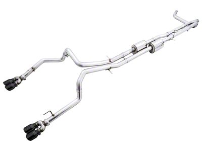 AWE 0FG Dual Exhaust System with Diamond Black Tips; Rear Exit (22-24 Silverado 1500 ZR2)