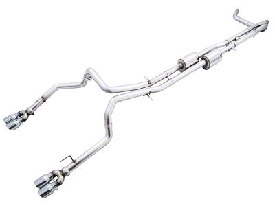 AWE 0FG Dual Exhaust System with Quad Chrome Silver Tips; Rear Exit (19-25 6.2L Silverado 1500 w/ Factory Dual Exhaust)