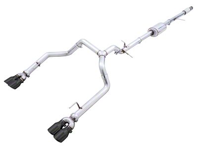 AWE 0FG Dual Exhaust System with Quad Diamond Black Tips; Rear Exit (19-25 5.3L Silverado 1500 w/ Factory Dual Exhaust)