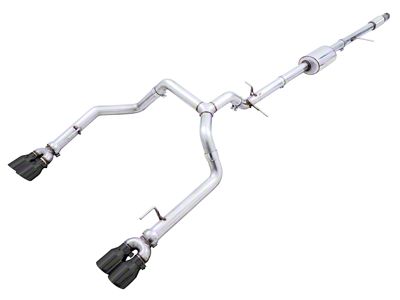 AWE 0FG Dual Exhaust System with Quad Diamond Black Tips; Rear Exit (19-24 5.3L Silverado 1500 w/ Factory Dual Exhaust)