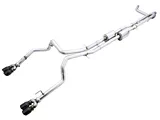 AWE 0FG Dual Exhaust System with Quad Diamond Black Tips; Rear Exit (19-26 6.2L Silverado 1500 w/ Factory Dual Exhaust)