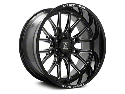 Axe Wheels Atlas Gloss Black Milled 8-Lug Wheel; 22x12; -44mm Offset (03-09 RAM 3500 SRW)