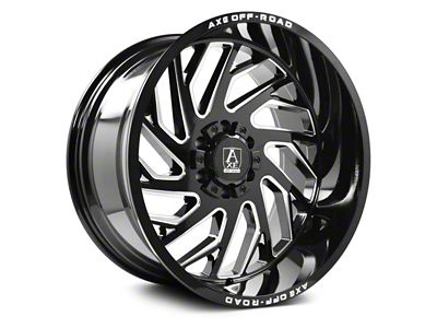 Axe Wheels Zeus Gloss Black Milled 6-Lug Wheel; 22x12; -44mm Offset (07-13 Silverado 1500)