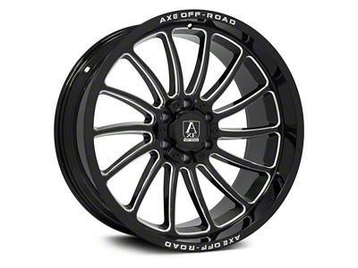 Axe Wheels Chronus Gloss Black Milled 6-Lug Wheel; 24x12; -44mm Offset (2024 Ranger)