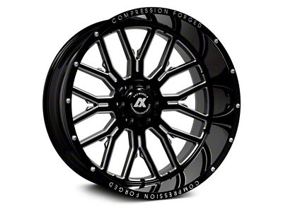 Axe Wheels AX6.0 Gloss Black Milled 5-Lug Wheel; 22x12; -44mm Offset (02-08 RAM 1500, Excluding Mega Cab)