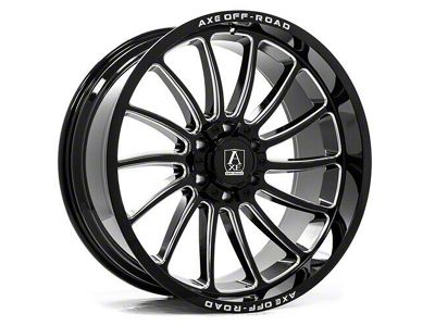 Axe Wheels Chronus Gloss Black Milled 6-Lug Wheel; 22x12; -44mm Offset (19-23 Ranger)