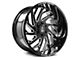 Axe Wheels Zeus Gloss Black Milled 6-Lug Wheel; 22x12; -44mm Offset (19-24 Silverado 1500)