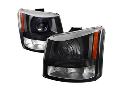 Crystal Projector Headlights; Black Housing; Clear Lens (03-06 Silverado 1500)