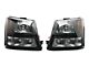Euro Crystal Headlights with LED DRL; Matte Black Housing; Clear Lens (03-06 Silverado 1500)