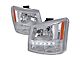 Euro Crystal Headlights with LED DRL; Chrome Housing; Clear Lens (03-06 Silverado 1500)
