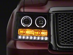 Projector Headlights; Matte Black Housing; Clear Lens (07-13 Sierra 1500)