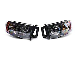 Euro Crystal Headlights; Black Housing; Clear Lens (02-05 RAM 1500)