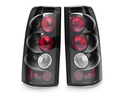 Euro Style Tail Lights; Black Housing; Clear Lens (03-06 Silverado 1500 Fleetside)
