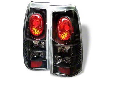 Euro Style Tail Lights; Black Housing; Clear Lens (99-02 Silverado 1500 Fleetside)
