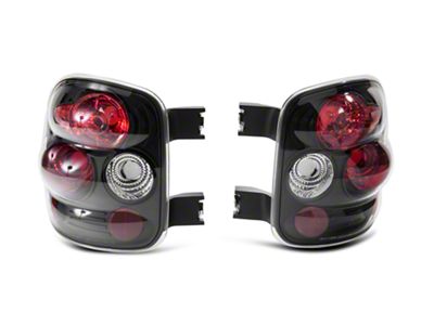 Euro Style Tail Lights; Black Housing; Clear Lens (99-04 Silverado 1500 Stepside)
