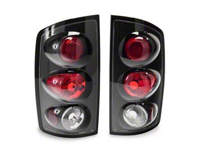 Altezza Tail Lights; Matte Black Housing; Clear Lens (02-06 RAM 1500)