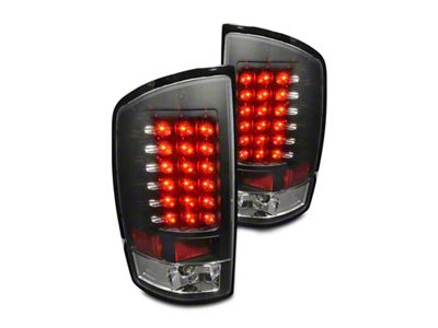 LED Tail Lights; Matte Black Housing; Clear Lens (02-06 RAM 1500)