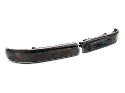 LED Turn Signal/Parking Lights with Amber Reflector; Black (99-02 Silverado 1500)