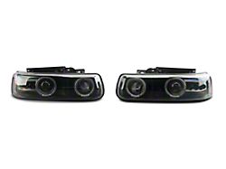 Projector Headlights; Matte Black Housing; Clear Lens (99-02 Silverado 1500)