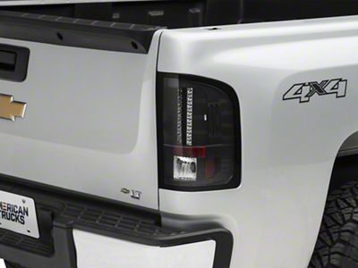 LED Tail Lights; Black Housing; Clear Lens (07-13 Silverado 1500)