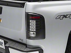 LED Tail Lights; Black Housing; Clear Lens (07-13 Silverado 1500)